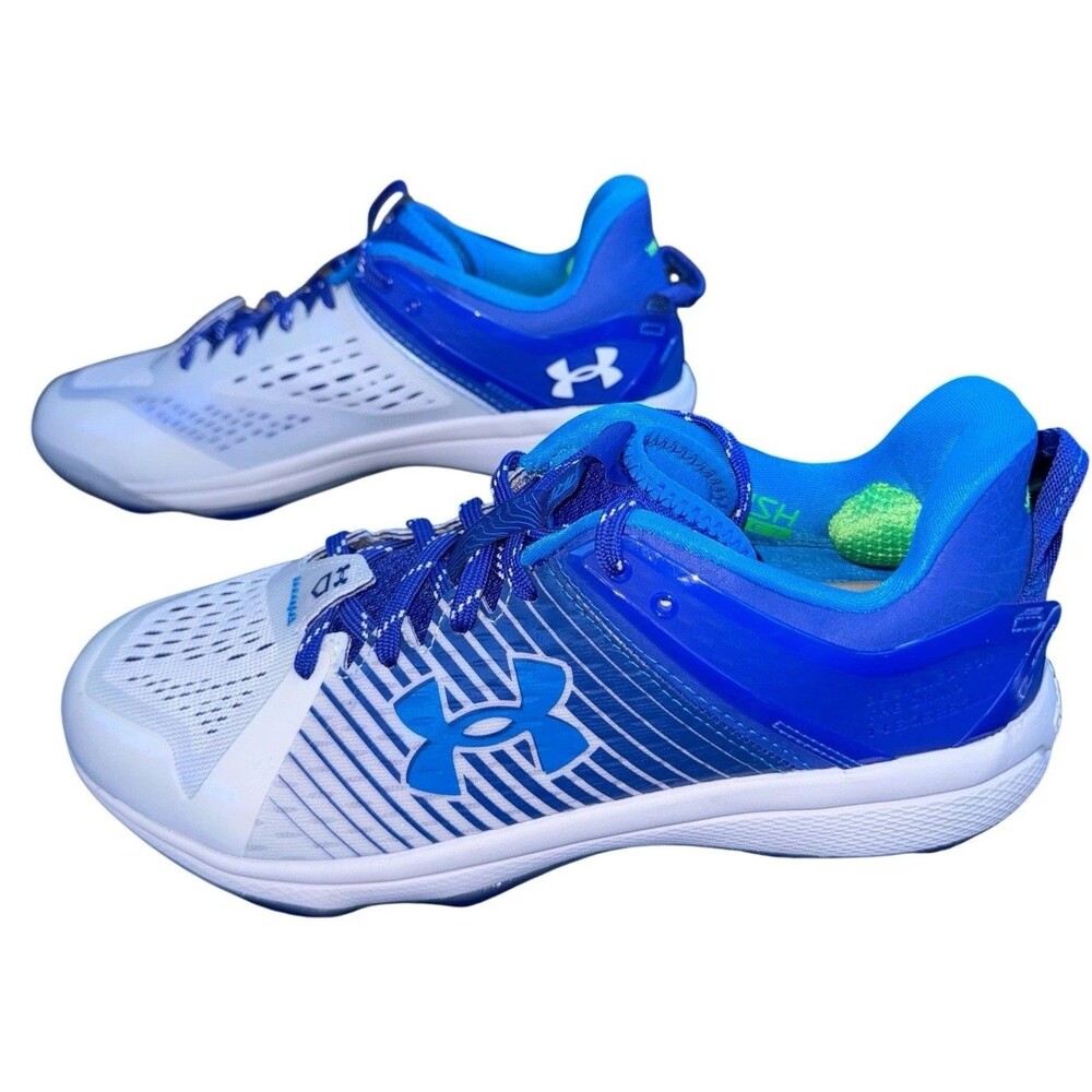 Under Armour Yard Low Size 8 Baseball Cleats Blue Metal Spikes Athletic New